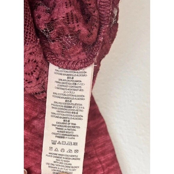 Free People Women's Not So Sweet Victorian Lace Crochet Boho Western Top Rose - Picture 8 of 8